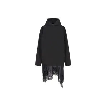 Balenciaga Lace Detailed Hooded Dress