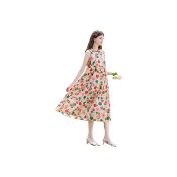 TOUCH Sleeveless Dress Women's Red Green Multicolor