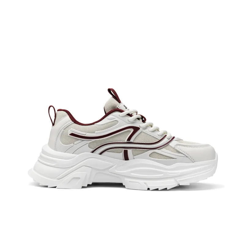 JEEP SPIRIT Slip Resistant, Abrasion Resistant, Breathable, Height Increasing Low Top Chunky Sneakers Men's White-1