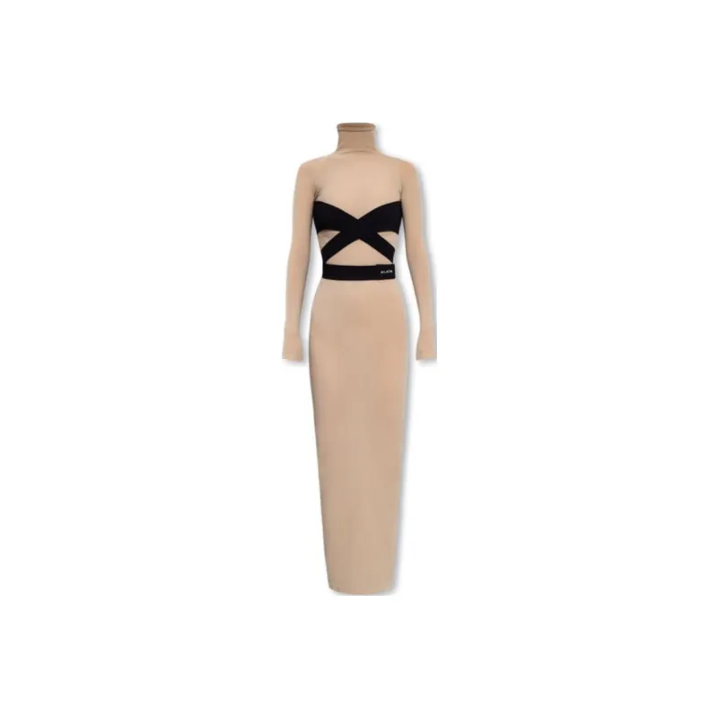 Alaia Long Sleeved Dresses Women's Khaki-0