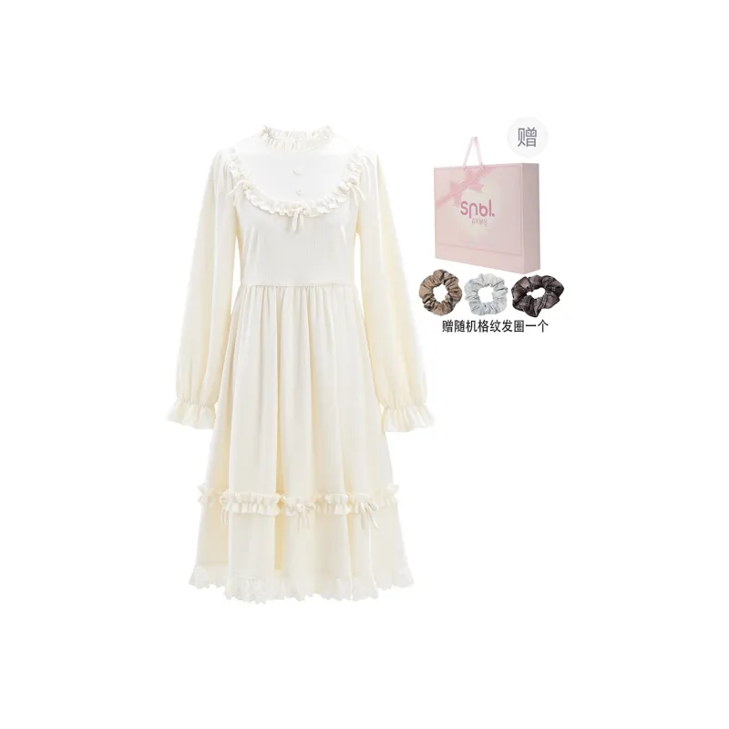 SNBL Long Sleeved Dresses Women's White-0