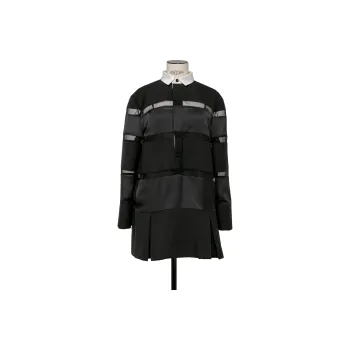 Sacai Suiting Bonding Rugby Shirt Dress 'Black'