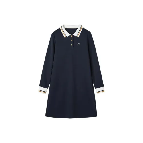 Dme Long Sleeved Dresses Women's Navy Blue
