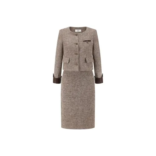 ONE SHALLOW Business Suits Women's Coffee