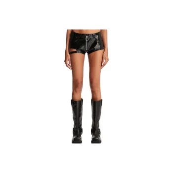 COURREGES Buckle Zipped Vinyl Mini Short 'Black'