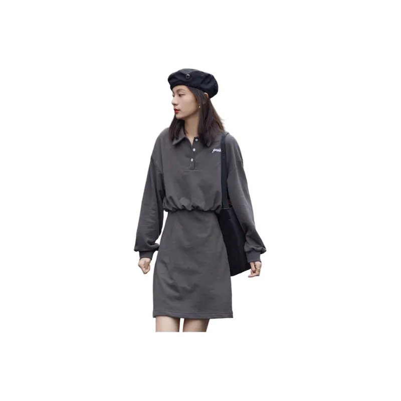 Demana Long Sleeved Dresses Women's Brick Gray-0