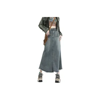 FOREVER 21 Denim Long Skirt Women's Blue