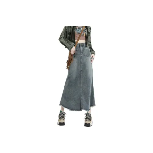 FOREVER 21 Denim Long Skirt Women's Blue