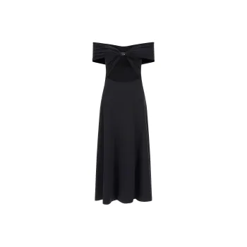 Rotate Off shoulder Cut out Midi Dress