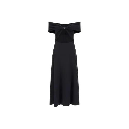 Rotate Off shoulder Cut out Midi Dress