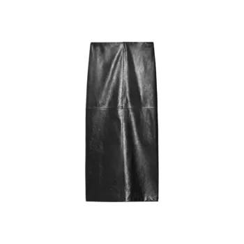 SportMa Leather Long Skirt Women's Black