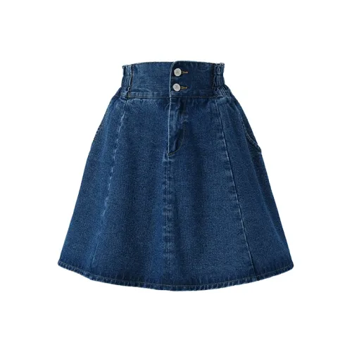 SOON FLOWER Casual Short Skirts Women's Blue