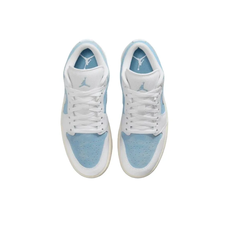 Jordan Air Jordan 1 Anti Slip Wear Resistant Low Top Vintage Basketball Shoes Unisex Blue White-2