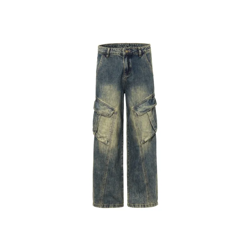 YINLEI Jeans Unisex Nostalgic Blue-0
