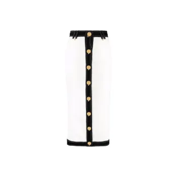 BALMAIN Casual Long Skirts Women's White