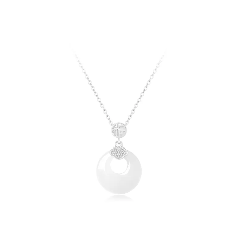 Love Link Processing Chalcedony Necklaces Women's-5