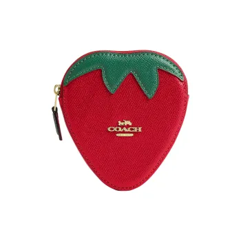 COACH Leather Coin Purse Mini Women's Red