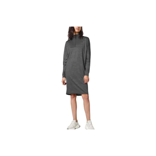 Lululemon Long-Sleeved Dresses Women's Black Gray Color