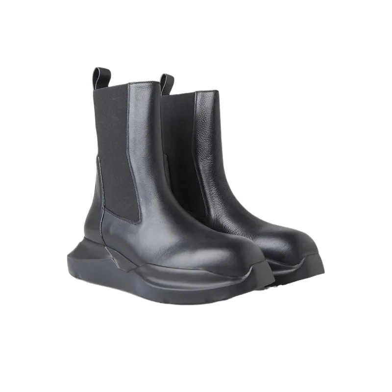 RICK OWENS/RO Geth Beatle Short Chelsea Boots 6cm Men's Black-2