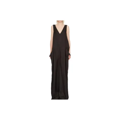 RICK OWENS/RO Lido Walrus Bodybag Cupro Japonette Sleeveless Dress Women's Black
