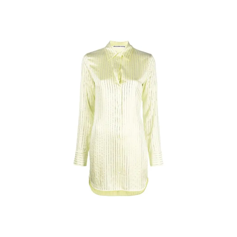 Alexander Wang Crystal Embellished Slim Fit Shirt Dress-0