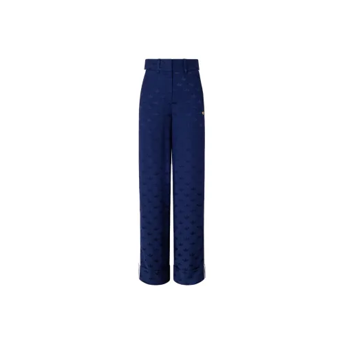 Adidas Originals PREMIUM WOVEN JACQUARD TRACKSUIT BOTTOMS Knitted Sports Pants Women's Dark Blue