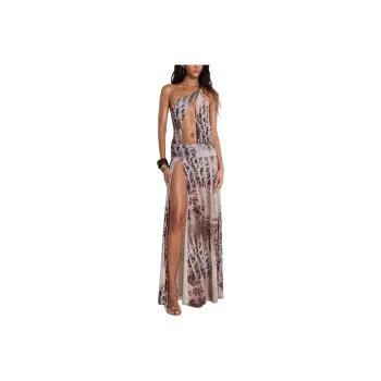 Jaded London Valentina Asymmetric Cut Out Maxi Slip Dress Women's Multi/Multicolor
