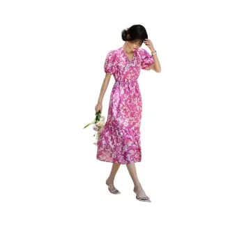 XWI Short Sleeved Dresses Women's Pink/White Floral