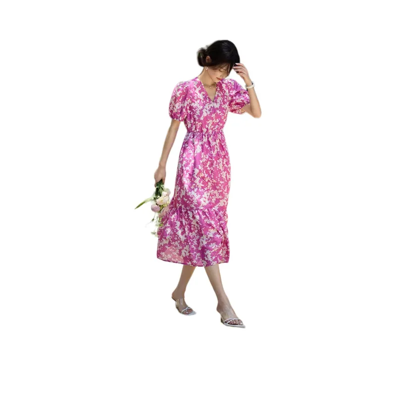 XWI Short Sleeved Dresses Women's Pink/White Floral-0