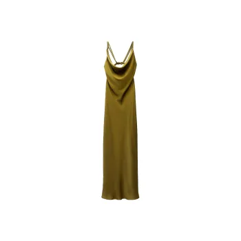 ZARA Slip Dresses Women's Olive Green