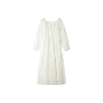 VIMLY Long Sleeved Dresses Women's Apricot
