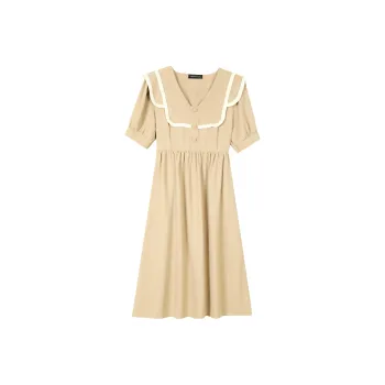 EIDOLON GRAIN Short Sleeved Dresses Women's Khaki