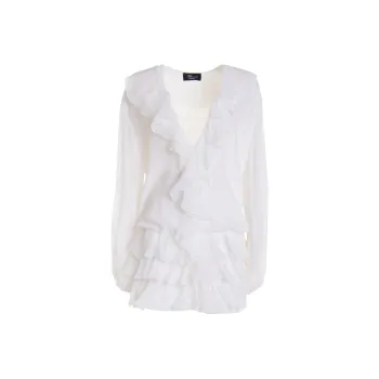 Blumarine Fil Coupé Ruffled Blouse