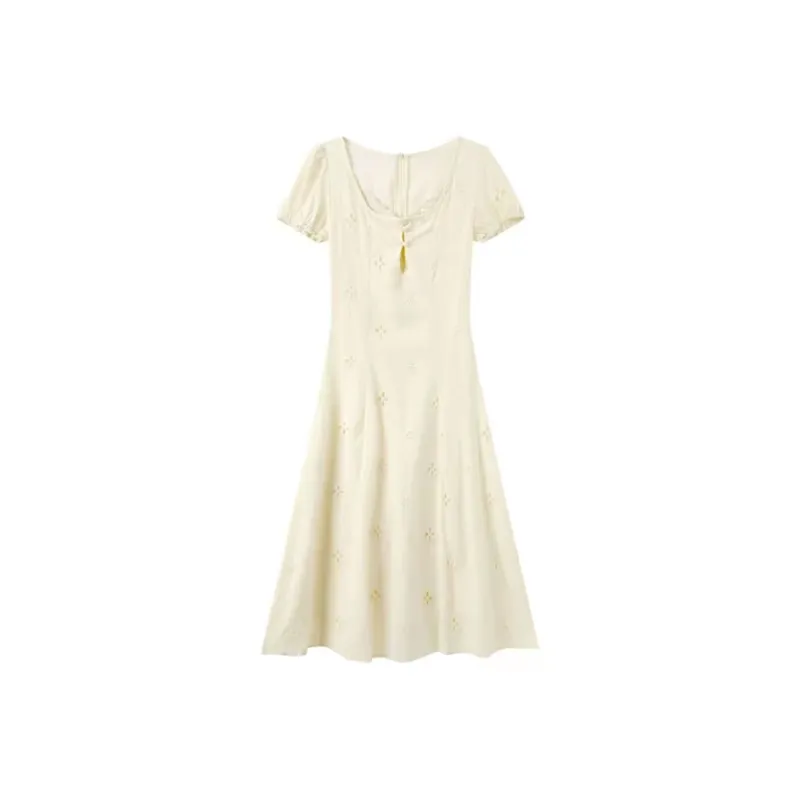 PUREIDOL Short Sleeved Dresses Women's Apricot-0