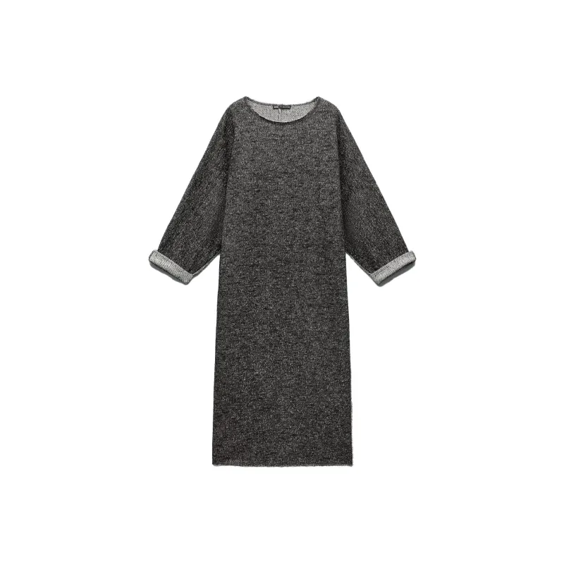 ZARA Long Sleeved Dresses Women's Coal Gray-0