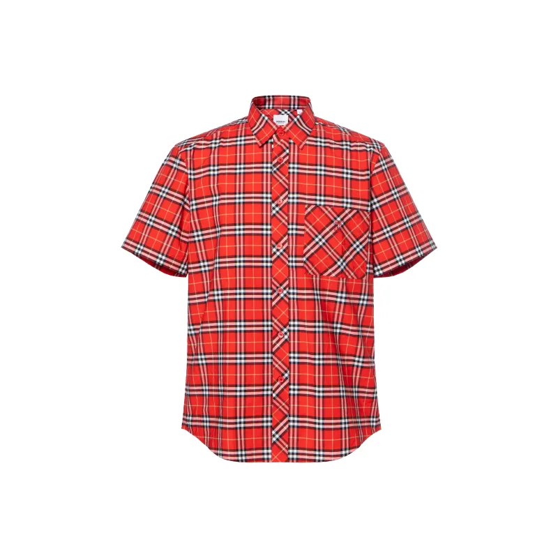 Burberry Shirts Men Red-0