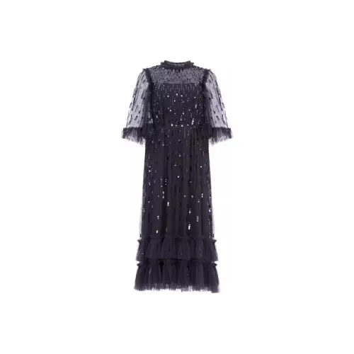 NEEDLE & THREAD Sequined Ruffle Dress