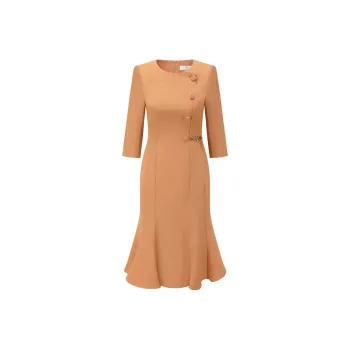 ONE SHALLOW Long Sleeved Dresses Women's Orange