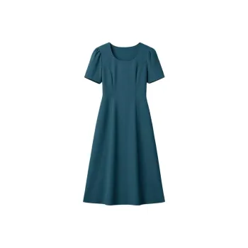 LUYOUYE Short Sleeved Dress Women's Peacock Blue