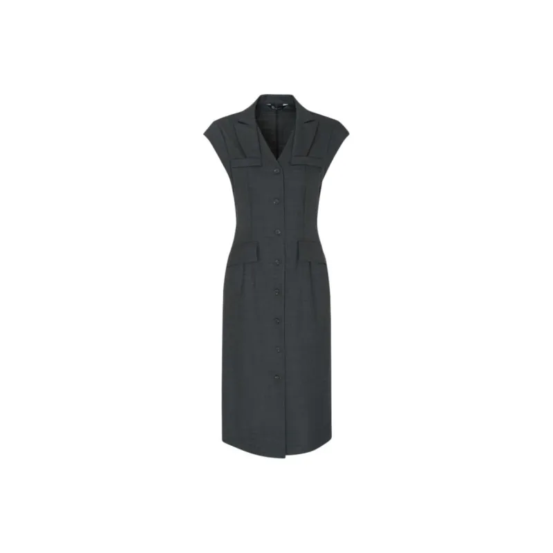 IDPAN Short Sleeved Dress Women's Black Gray-0