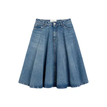 AMIPARIS Paris Godets Detailed Midi Skirt