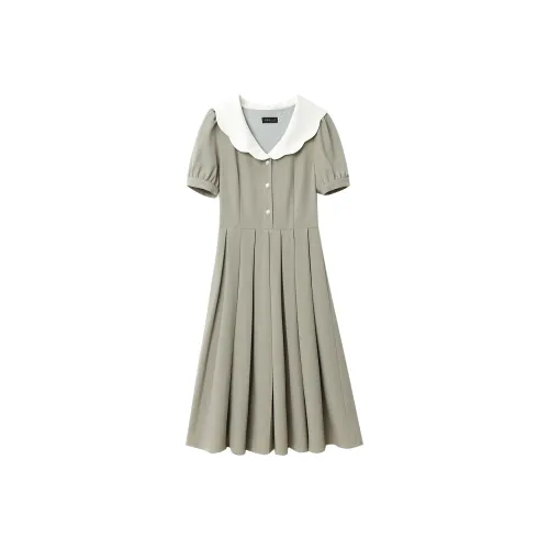 Short-Sleeved Dresses Women's Pea Green
