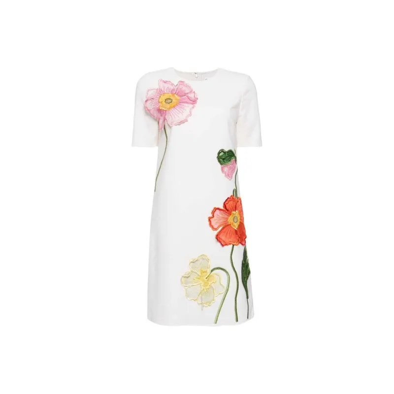 OSCAR DE LA RENTA Short-Sleeved Dresses Women's White-0