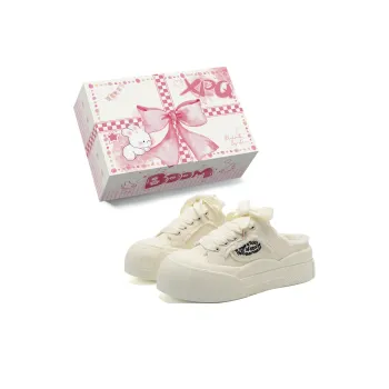 XPQ Slip Resistant Odor Resistant Closed Toe Slippers Women's Chanel Inspired White