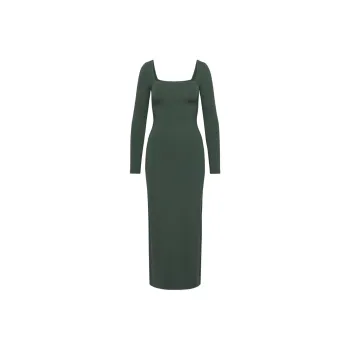ARITZIA FW24 Contour Squareneck Longsleeve Maxi Dress Long-Sleeved Dresses Women's Scarab/Scarab Beetle Color