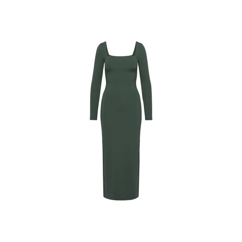 ARITZIA FW24 Contour Squareneck Longsleeve Maxi Dress Long-Sleeved Dresses Women's Scarab/Scarab Beetle Color-0