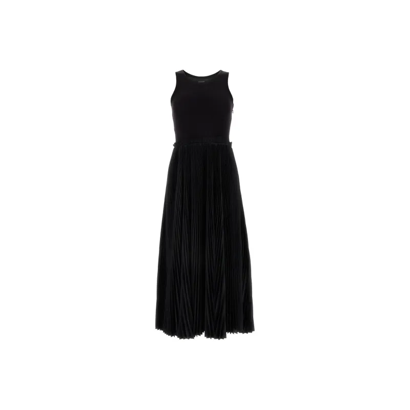 Balenciaga Allover Logo Tank Top Pleated Dress-0