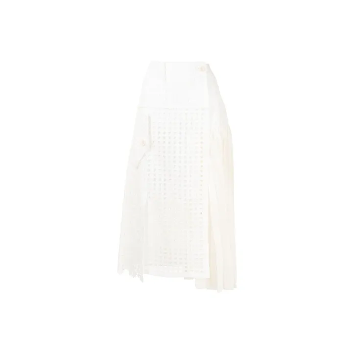 Sacai Handkerchief Cotton Midi Skirt-0
