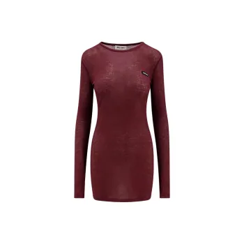 MIU MIU Long-Sleeved Dresses Women's Red