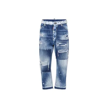 DSQUARED 2 Patchwork Cropped Jeans